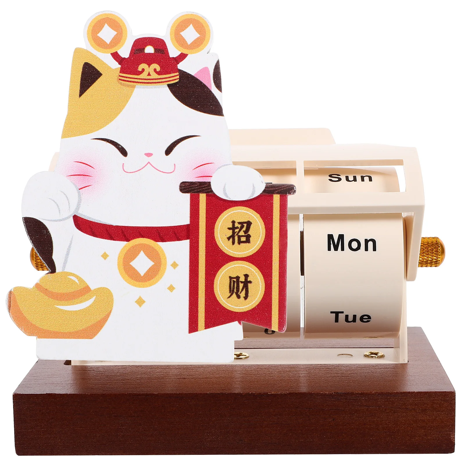 

Wooden Cartoon Perpetual Calendar Desk Decor Office Tabletop Small Block Calendar Household Daily Use Office Supply