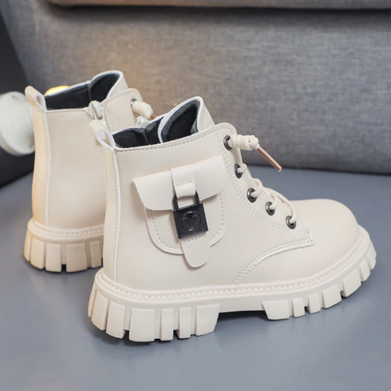 Children Casual Shoes Martens Non-slip Short Boots Ankle Boots Kids Sneakers New Fashion Cotton Shoes for Girls Boots