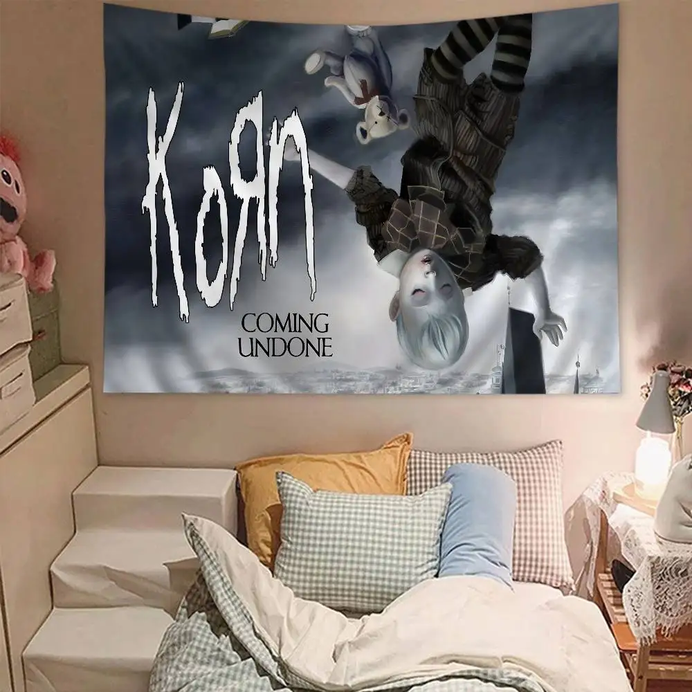 K-Korn Metal Band Cartoon Tapestry Art Science Fiction Room Home Decor Wall Hanging Home Decor
