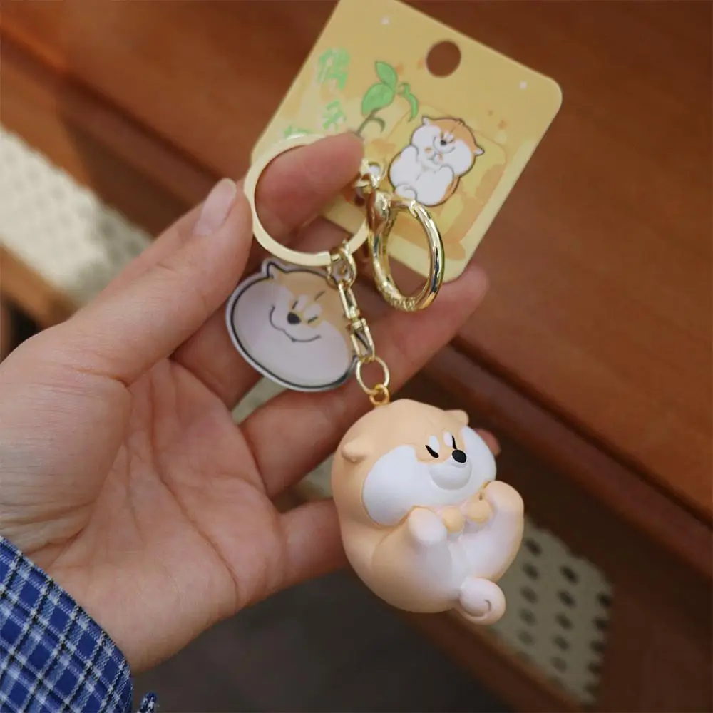 Fashion Cartoon Shiba Inu Dog Keychain Cute Dog Delicate Car Key Ring Doll Resin Bag Pendant Students