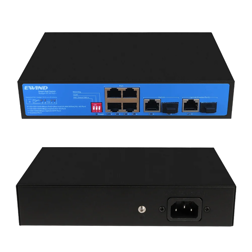 Imagem -02 - Switch Gigabit Poe Smart Ethernet Fibra Sfp para Conversor de Mídia Gigabit Rj45 10 Mbps100 Mbps1000 Mbps Transceptor