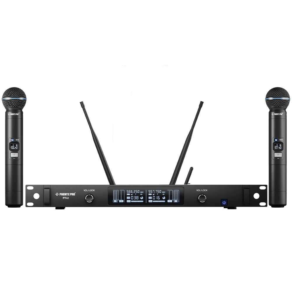 

Беспроводная микрофонная система Phenyx Pro UHF Smart Dual Dynamic с автоматическим сканированием и синхронизацией, адаптивной регулировкой мощности радиочастоты, функцией Talkback (PTI-2)