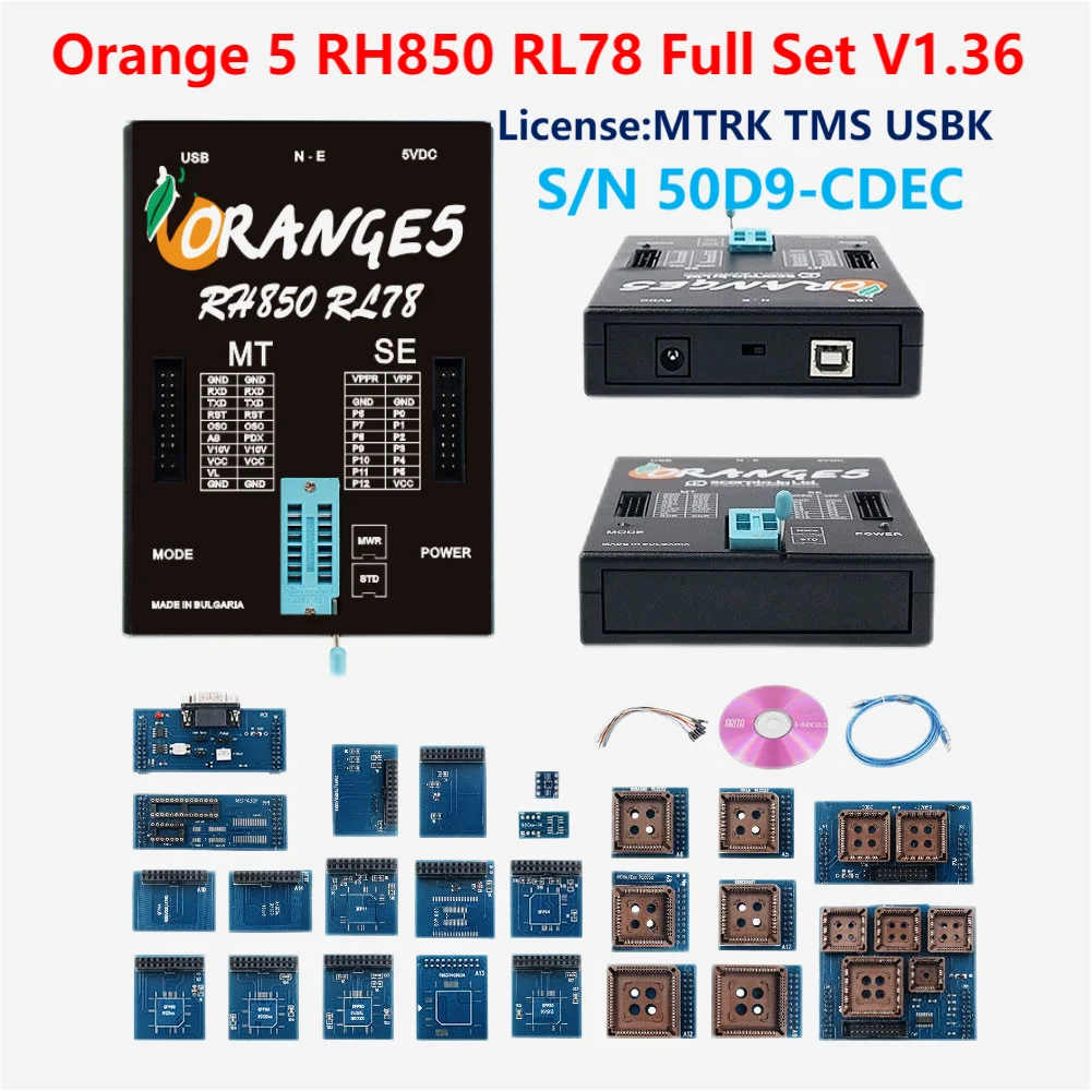 

Программатор Orange5 Orange 5 с полным адаптером, 2022, с полной лицензией Renesa и RH850 RL78 Fujitsu V4