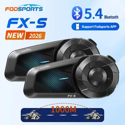 2pcs Fodsports FX-S 오토바이 인터콤 무선 블루투스 헬멧 헤드셋, 1000M, BT5.4