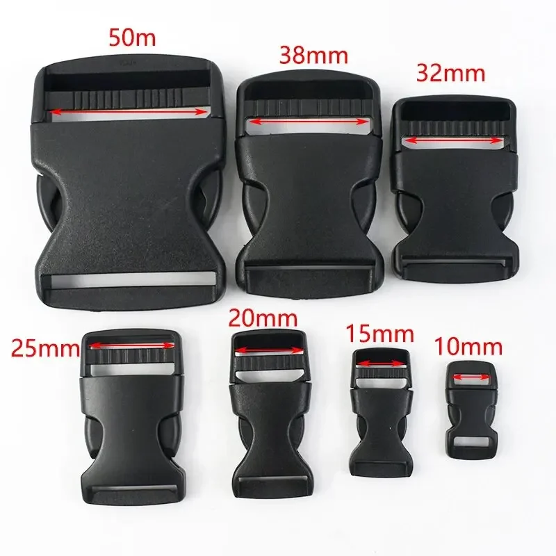 10Pcs 10-50mm Plastic Quick Side Release Buckles Bag Strap Adjuster Closure Clasp Dog Collar Backpack Belt Hooks DIY Accessories