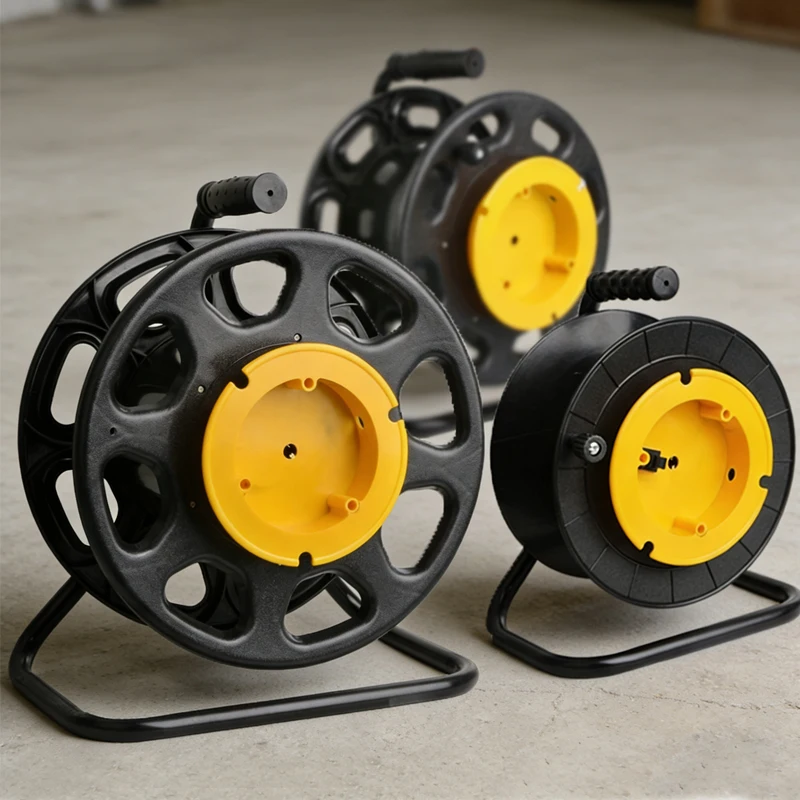 

Plastic Fiber Optic Cable Reel for SDI Video Signal, Empty Spool Cord Winder Drum with Handle, Lightweight for Studio & Outdoor