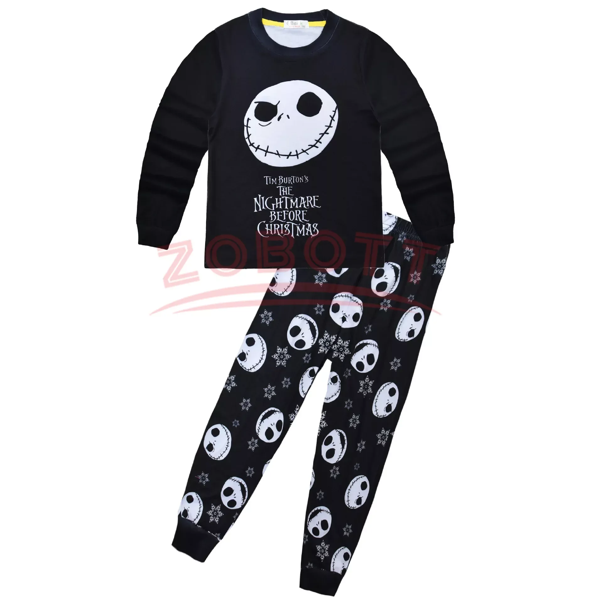 Jack Skellington Pijama dos desenhos animados para meninos, pesadelo antes do Natal Cosplay, trajes de Halloween, pijamas infantis