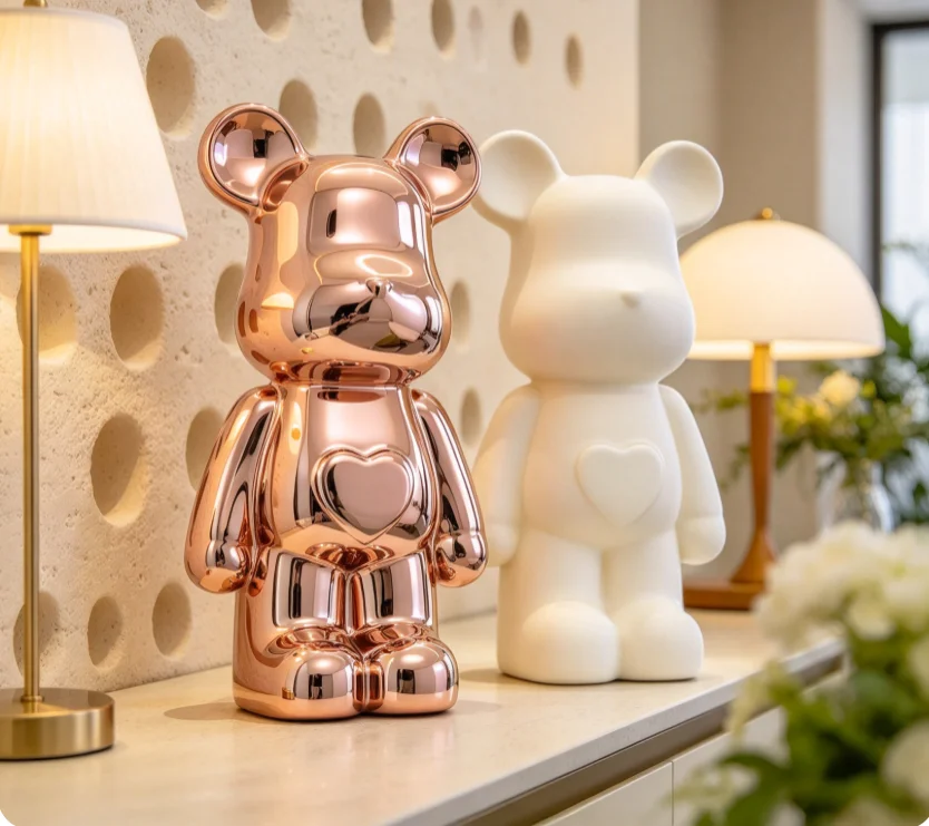 Fun Aesthetics Bear Brick Ceramic Statue Bear Decoration Action Doll Sculpture Room Window Decoration Home Decoration