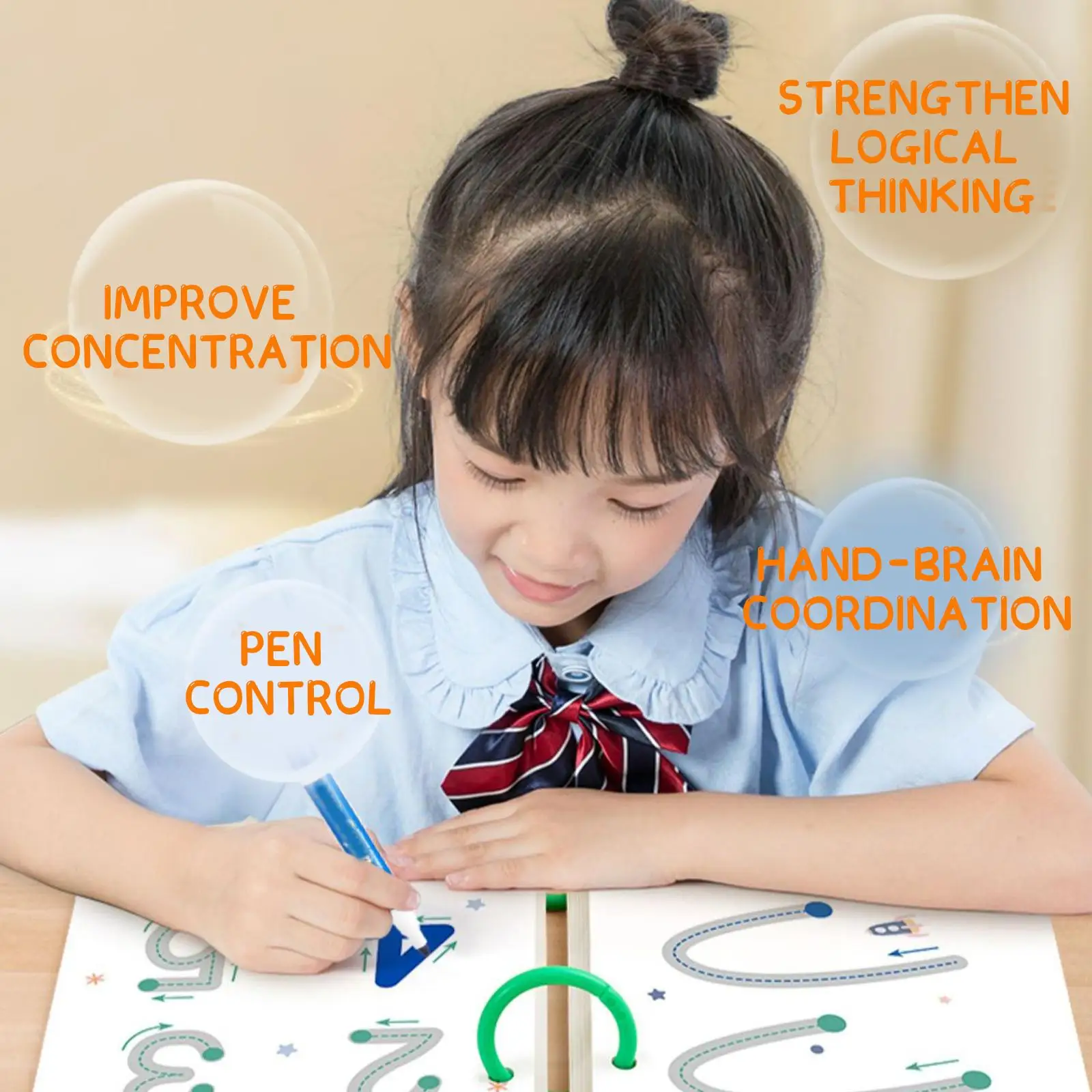 Juego de aprendizaje de matemáticas Montessori para niños, tableta de dibujo, Control de pluma, forma de entrenamiento manual, juegos de partido de matemáticas, juguete educativo, libros