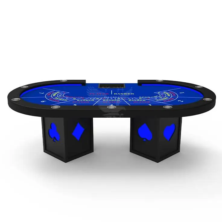 YH Wholesale Baccarat Poker Table Professional Casino Baccarat Table with LED Lighting Chips Rack for Sale