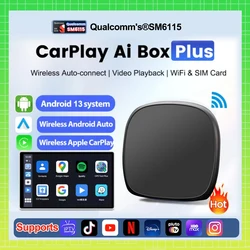 Android 13 Tv Box CarPlay Wireless Android Auto Wireless Adapter Support Youtube Netfilx Spotify GPS 4G LTE WiFi Hotspot