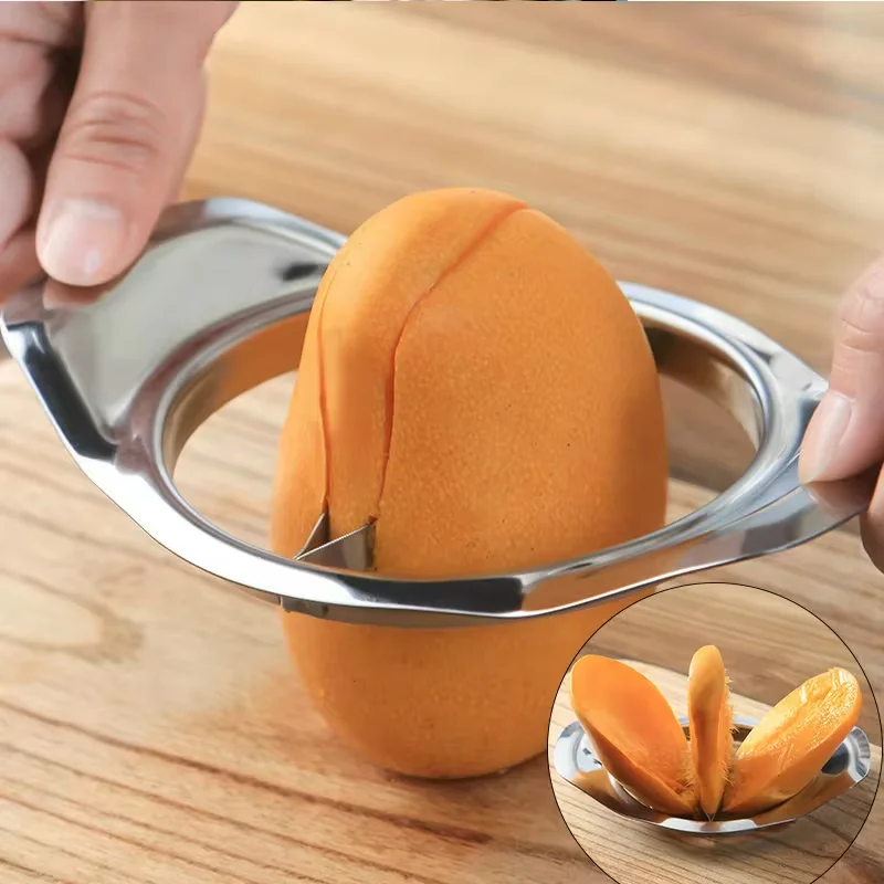 Fruit Corer Mango Slicer Mango Peeler Steel Mango Knife Fruit Cutting Tool Mango Cutter Corer Fruit Household Kitchen Tool