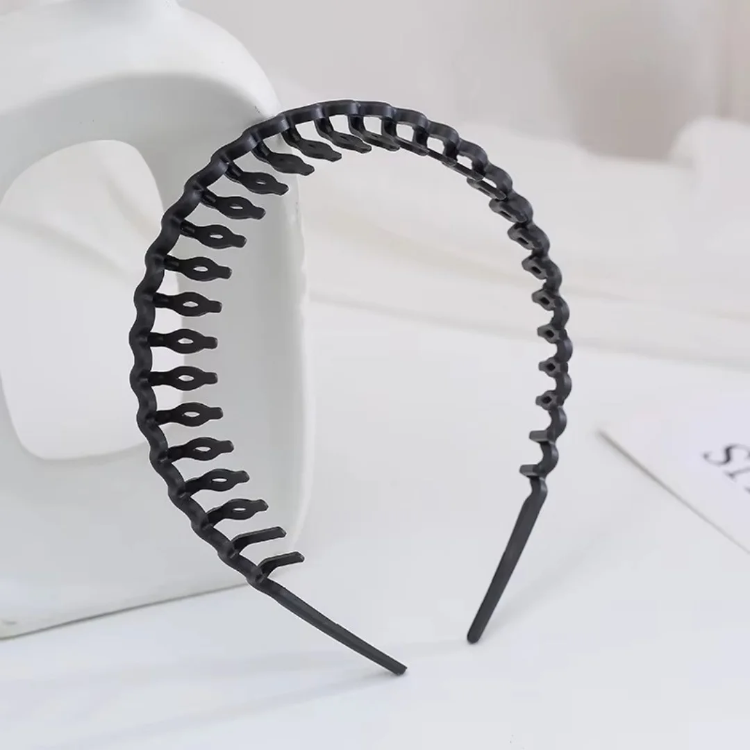 

Elegant Solid Color Wave Hairbands For Women Trendy Toothed Non-slip Hair Combs Hair Accessories Girl Face Wash Sports Headbands