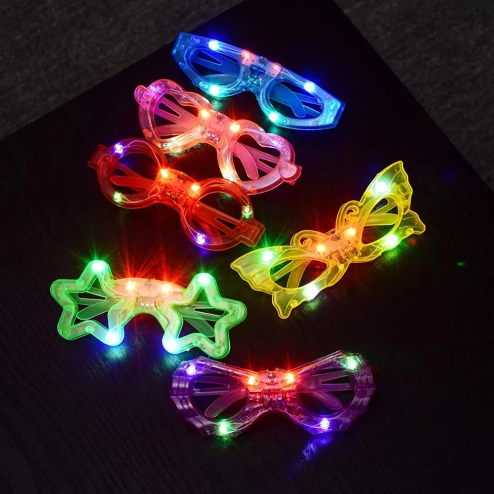 10-50pcs LED Neon Glasses 6 Neon Colors Light Up Party Glasses Glow in the Dark For Kids Adults Birthday Gifts Toys Party Favors