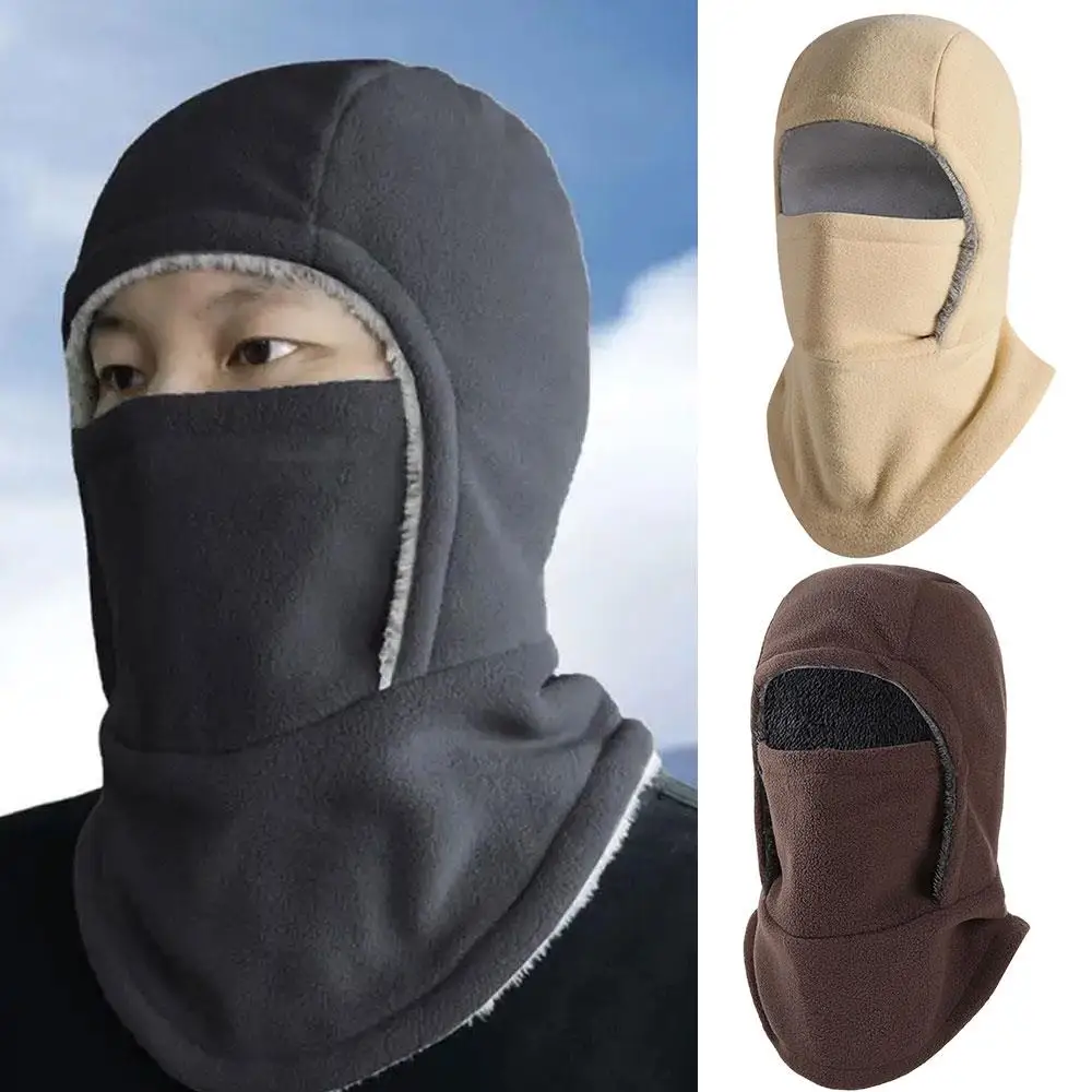 Winter Balaclava For Men Women Windproof Coral Fleece Cycling Mask Thicken Thermal Cold Proof Neck Cover Hood Hat Ski Mask Cap