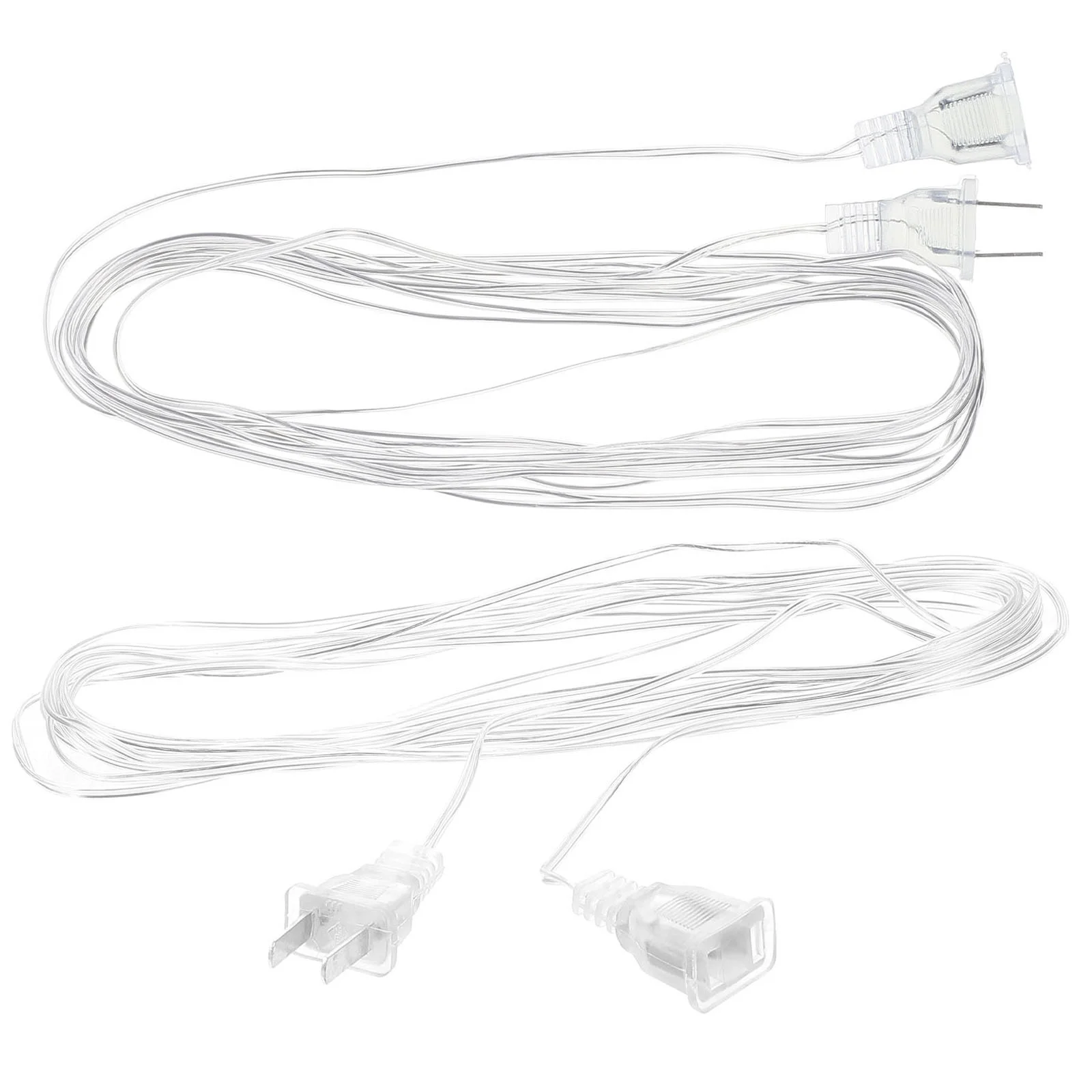 2 Pcs Extension Cable of Strip Lights Clear Cord Outdoor Invisible Christmas Extender Pvc Curtain Lamp