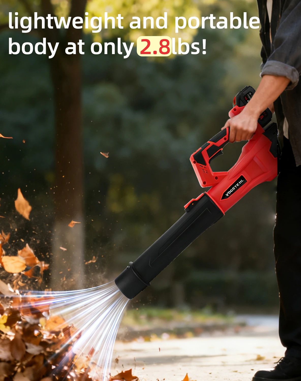 

JH Steady 3500W High Power Cordless Leaf Blower 350m/s Wind Speed Stepless Variable Speed Rechargeable with Safety Device for La