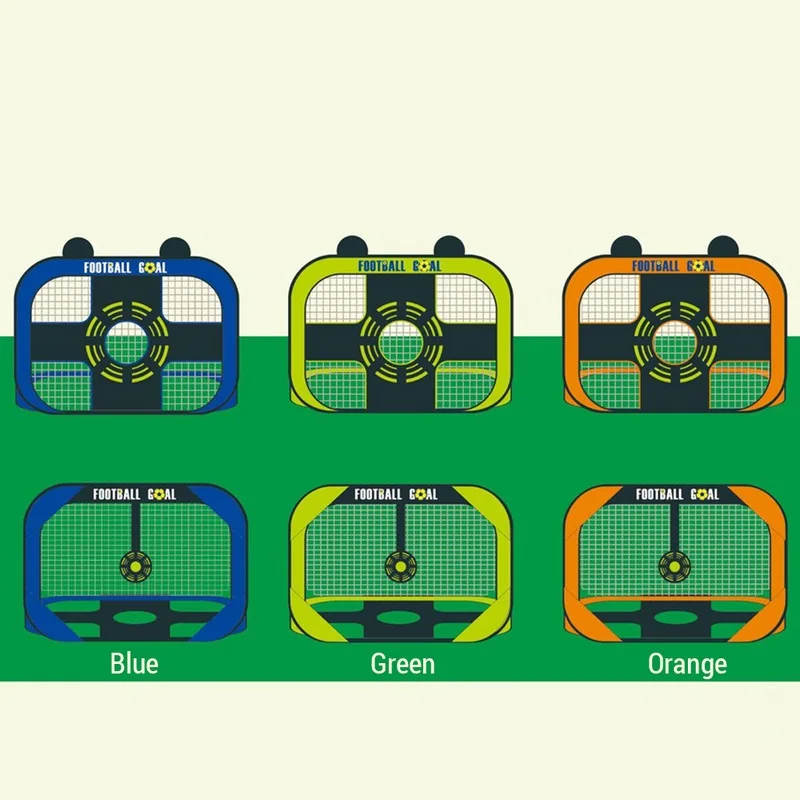 Gawang sepak bola anak portabel lipat dengan area target, mudah dibawa, sempurna untuk latihan di halaman belakang dan permainan yang menyenangkan