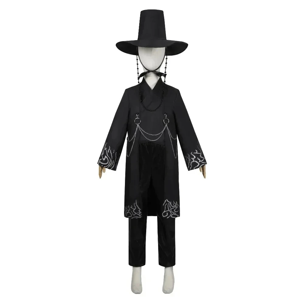 Kids  KPop Demon Hunters Saja Boys Cospplay Costume Jinu Saja Robe Baby Black Uniform Stage Performance Halloween