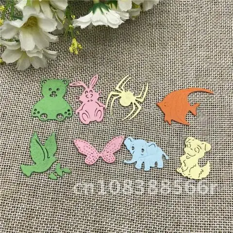 

Set of 8 animal Metal Cutting Dies Stencils Pack For DIY Scrapbooking Decorative Embossing Handcraft Template