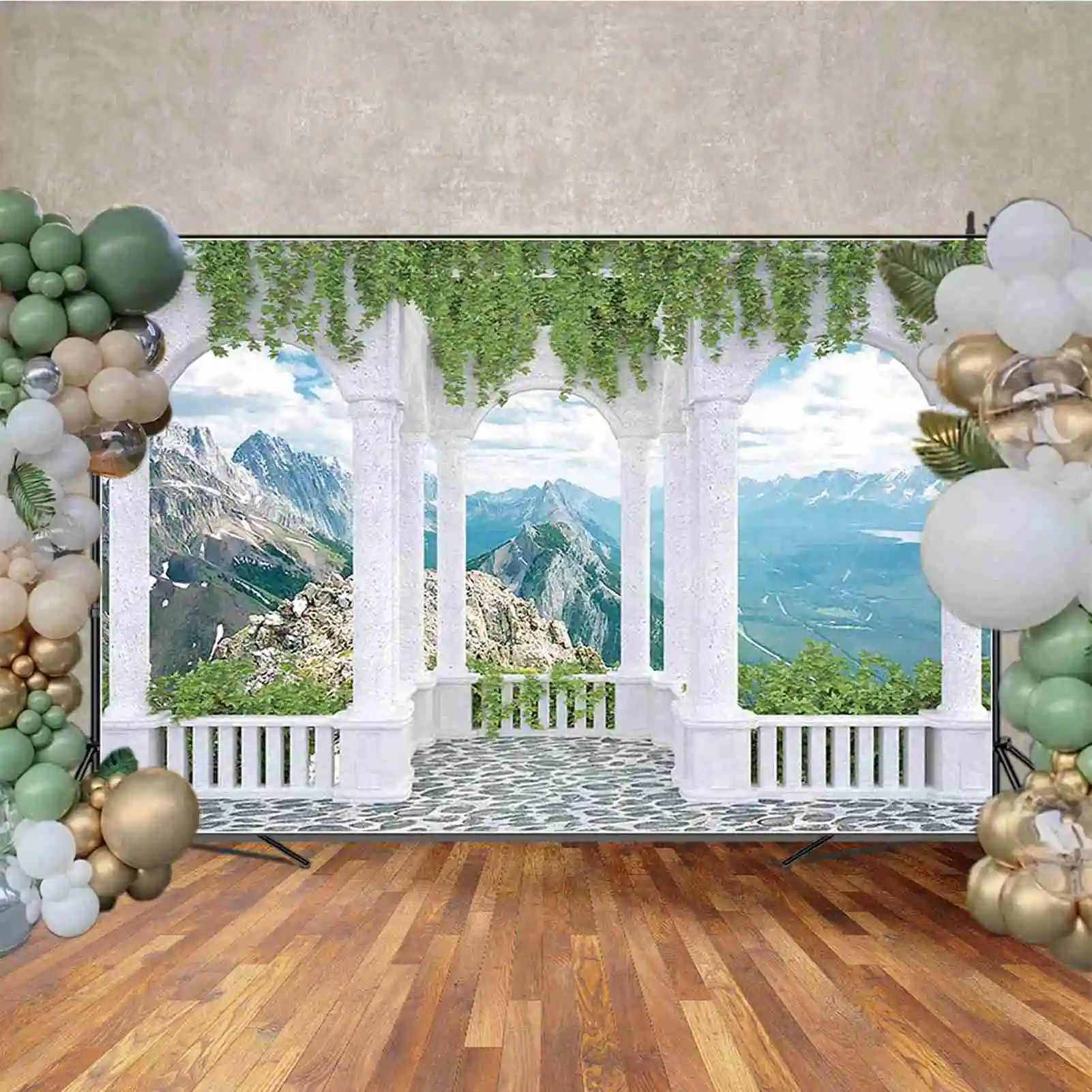 MOON.QG حديقة الربيع الصيف الشاطئ قوس منطقة الصورة الإطار خلفية عطلة الديكور التصوير خلفية التقاط الصور خلفية