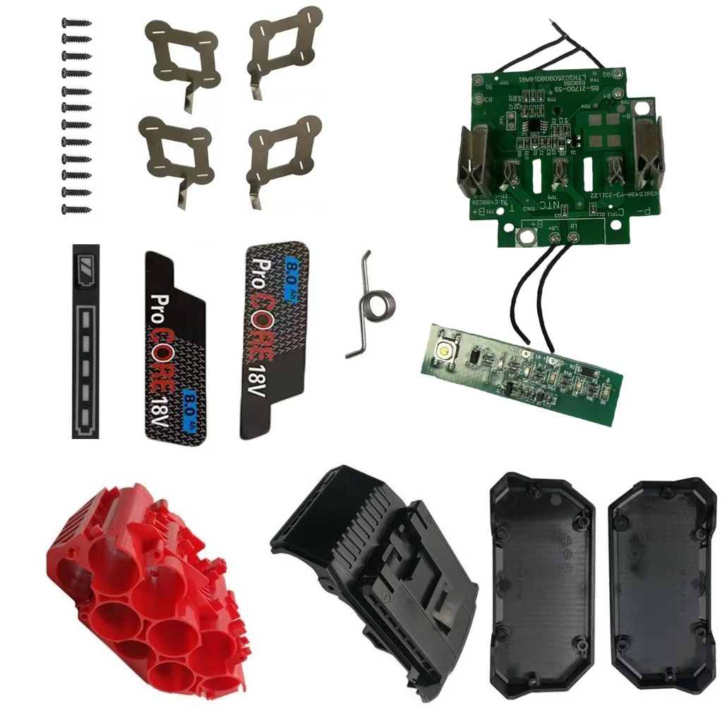 Battery Pack Assembly 21700 Battery Case Battery Cover Replacement Plastic Material Repair Battery Pack Stable Performance