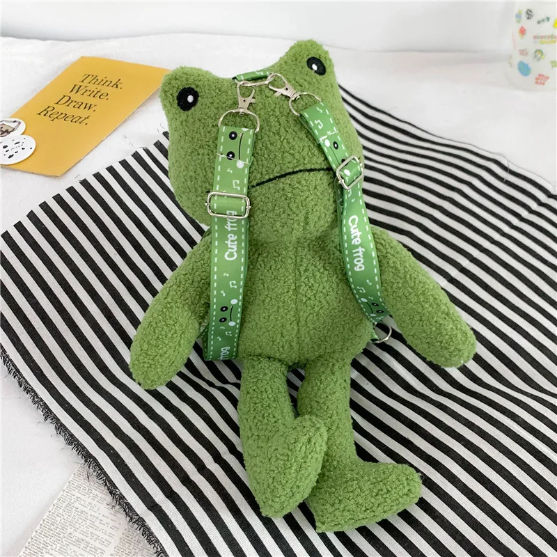 Girl plush frog doll bag children's cute cartoon kindergarten baby backpack women shoulder bag