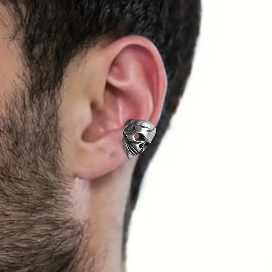 1/5/10/20/50/100pcs Men'S Trendy Skull Ear Clip, Punk Ear Jewelry Without Piercing Mixed Color Mini Items For students Daughters