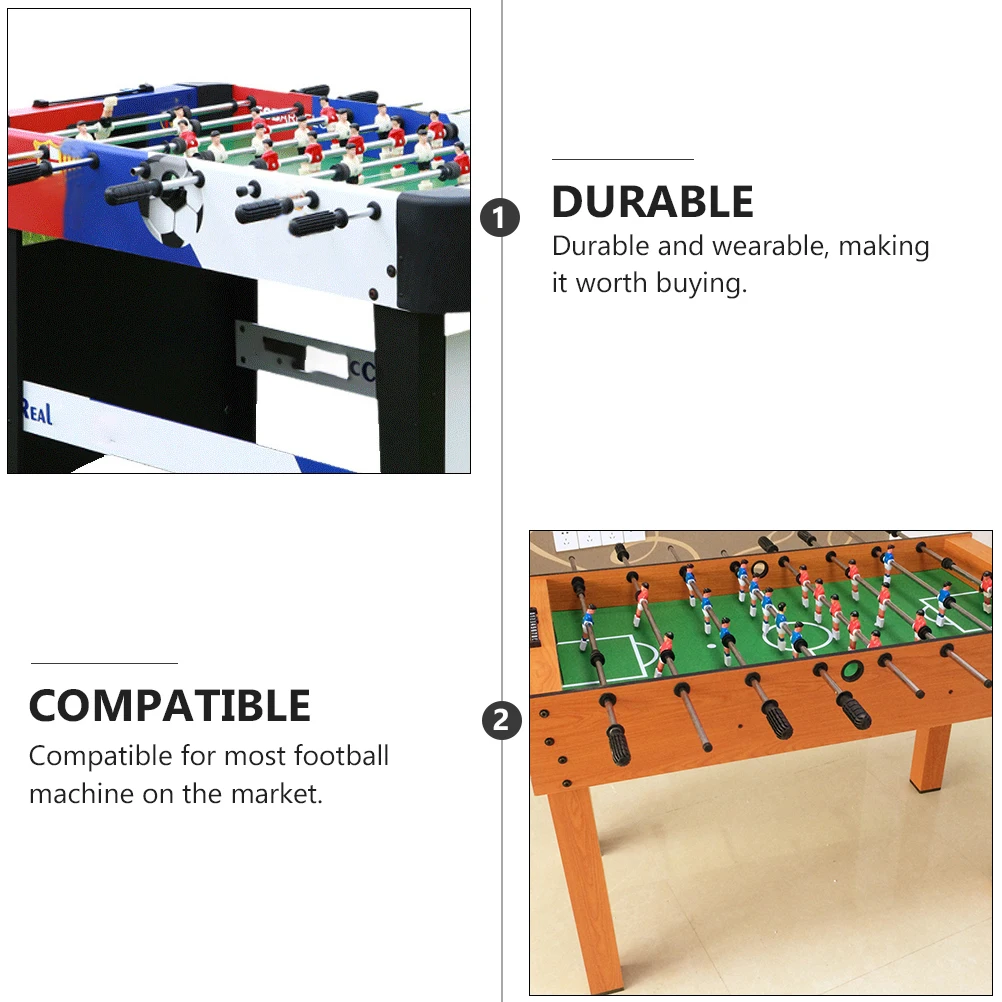 

16pcs Football Handles Soccer Table Replacements Durable Plastic Black Compatible With Most Accessories Table