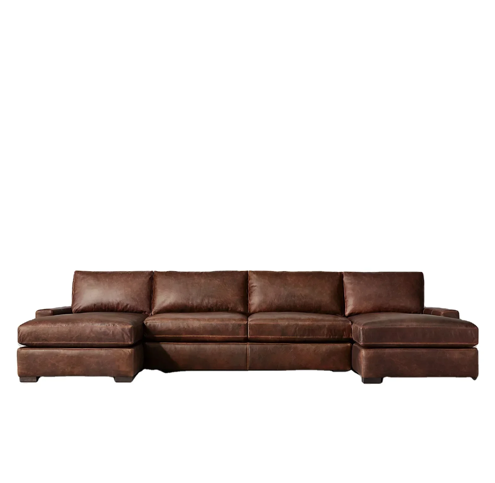 lounging. components Leather Classic living room sofas  chesterfield U chaise sectional