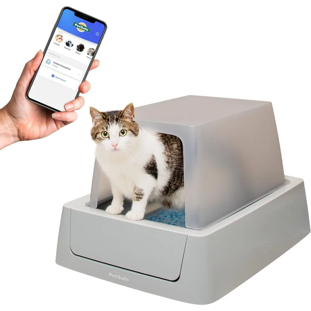 

ScoopFree Crystal Smart Front-Entry Self-Cleaning Cat Litter Box - WiFi & App Enabled - Hands-Free Cleanup