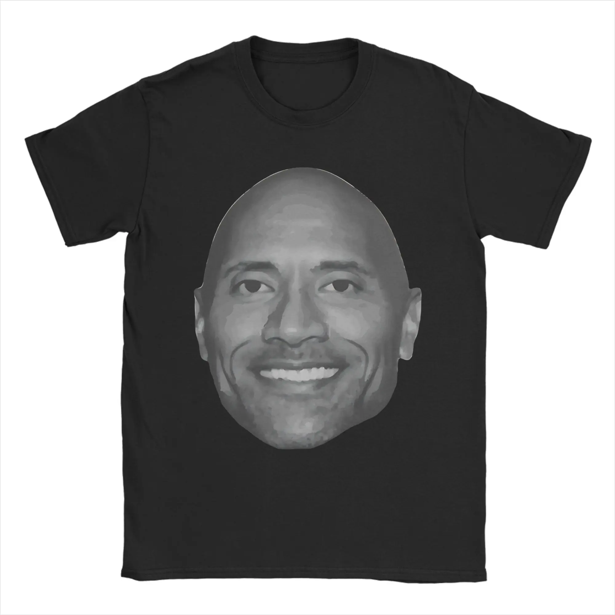 Awesome Dwayne Johnson Big Grinning Bald Head T-Shirt Men Round Collar Pure Cotton T Shirt  Short Sleeve Tee Shirt Gift Clothing