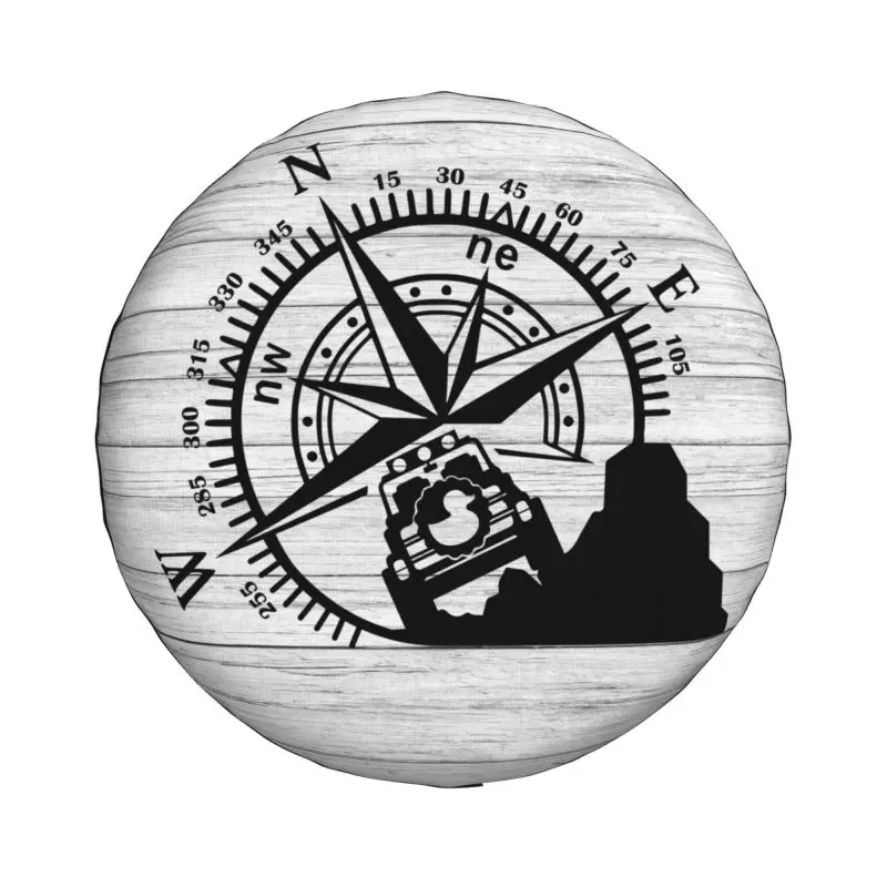 Custom Adventure Mountain Compass Duck Off Road Tire Cover 4WD 4x4 SUV Spare Wheel Protector for Toyota Land Cruiser Prado