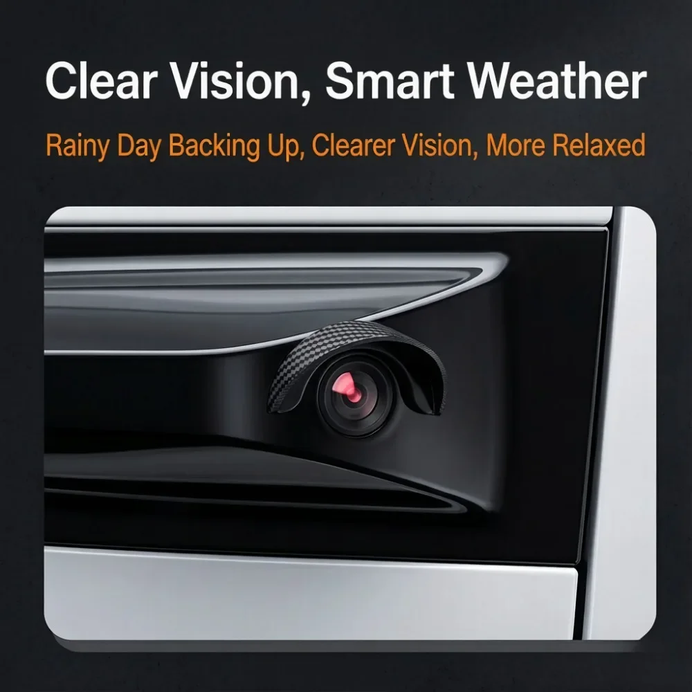 1Set Carbon Fiber Rear Camera Rain Shield Waterproof Cover For BYD Dolphin Surf Rear View Camera Protector Car Accessory