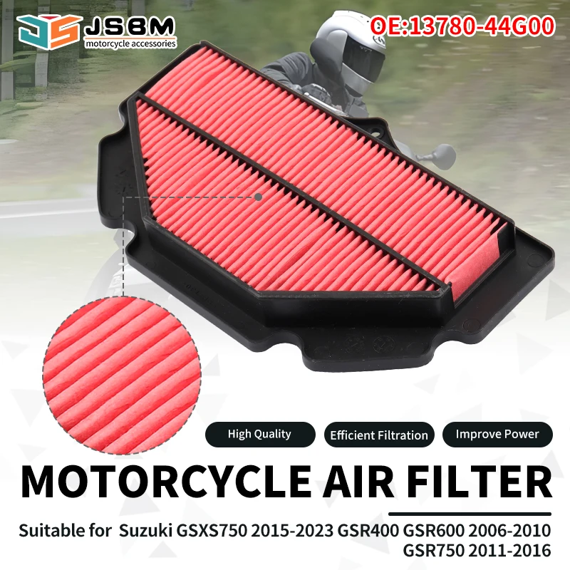 

JSBM Motorcycle Accessories Air Filter For Suzuki GSXS750 2015-2017 2018 2019 2020 2021 2022 2023 Engine Intake Cleaner Element