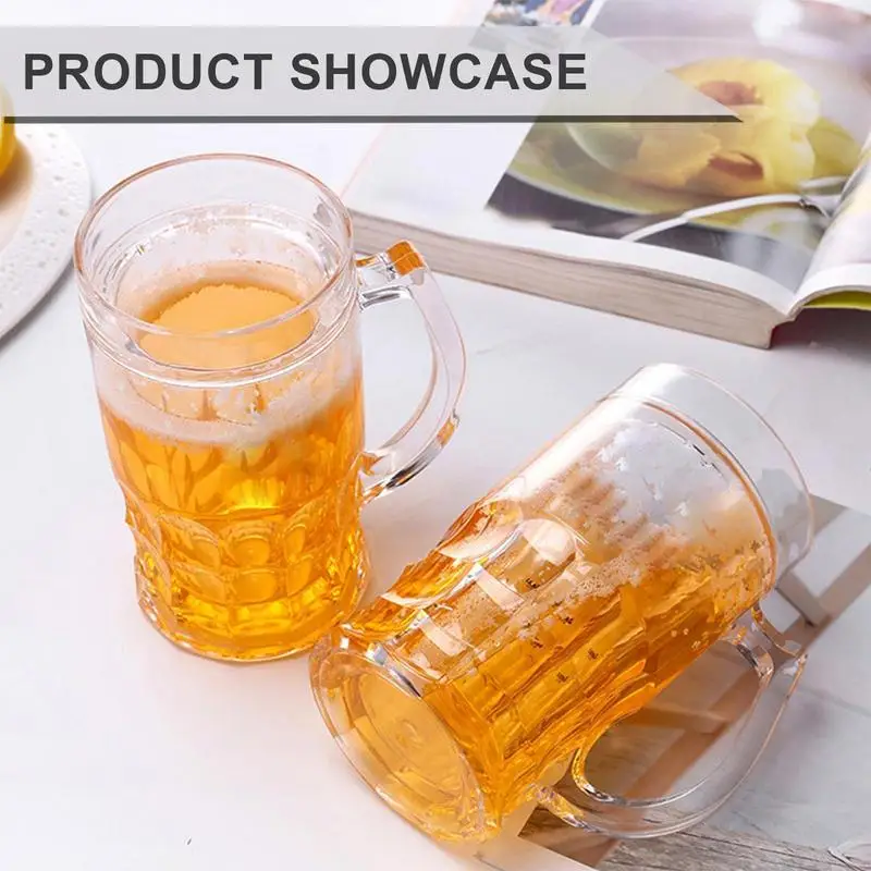 Prank Beer Mug Double Layer 420ml Simulation Novelty Beer Mug Fake Drinking Cup Decoration For Refrigerator Dining Table