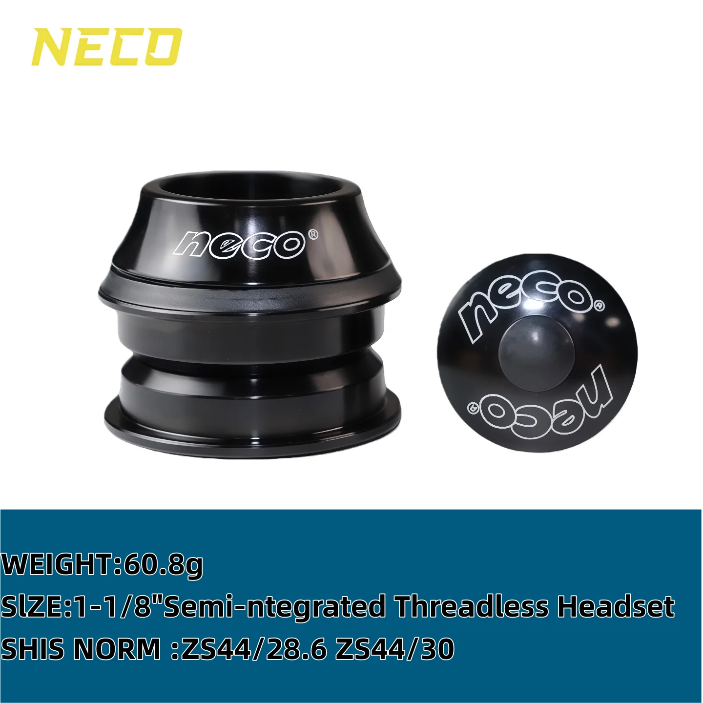 

Neco H125M 44mm HeadsetCartridge Bearing Road/Mountain Bike 1 - 1/8" Semi - Integrated Threadless Headset Universal