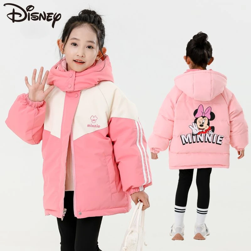 Disney series Mickey Minnie children's new cute and creative cartoon pattern fashionable loose double-sided hooded down jacket