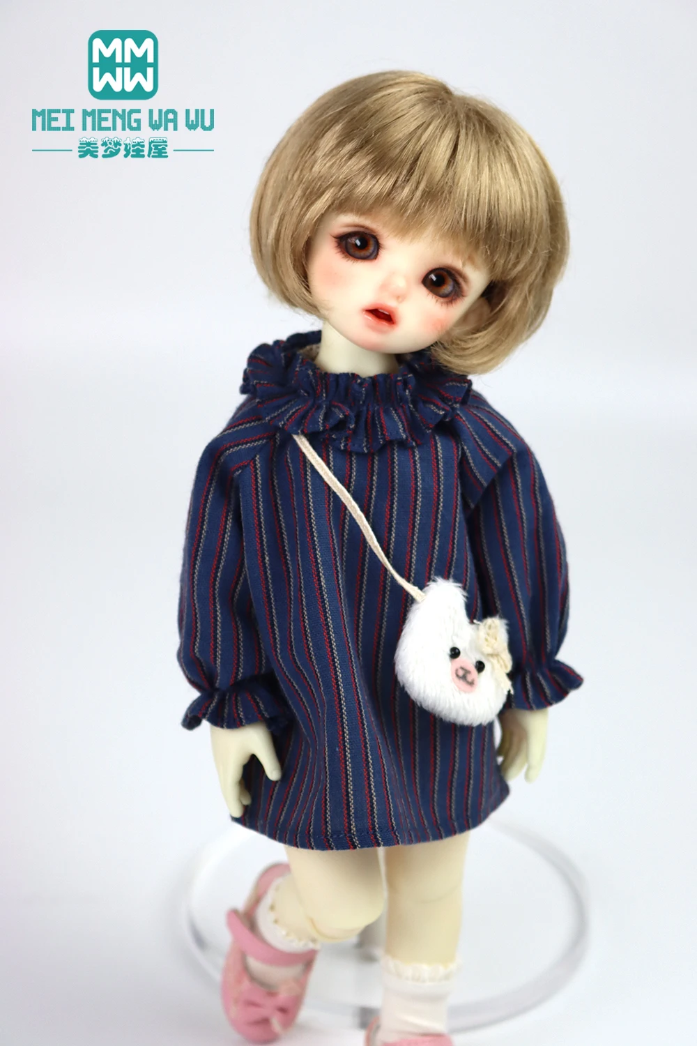 

Подходит для куклы YOSD BJD 30 см 1/6, модное платье трапециевидной формы, платье с воротником в сложенном виде, подарок для девочки
