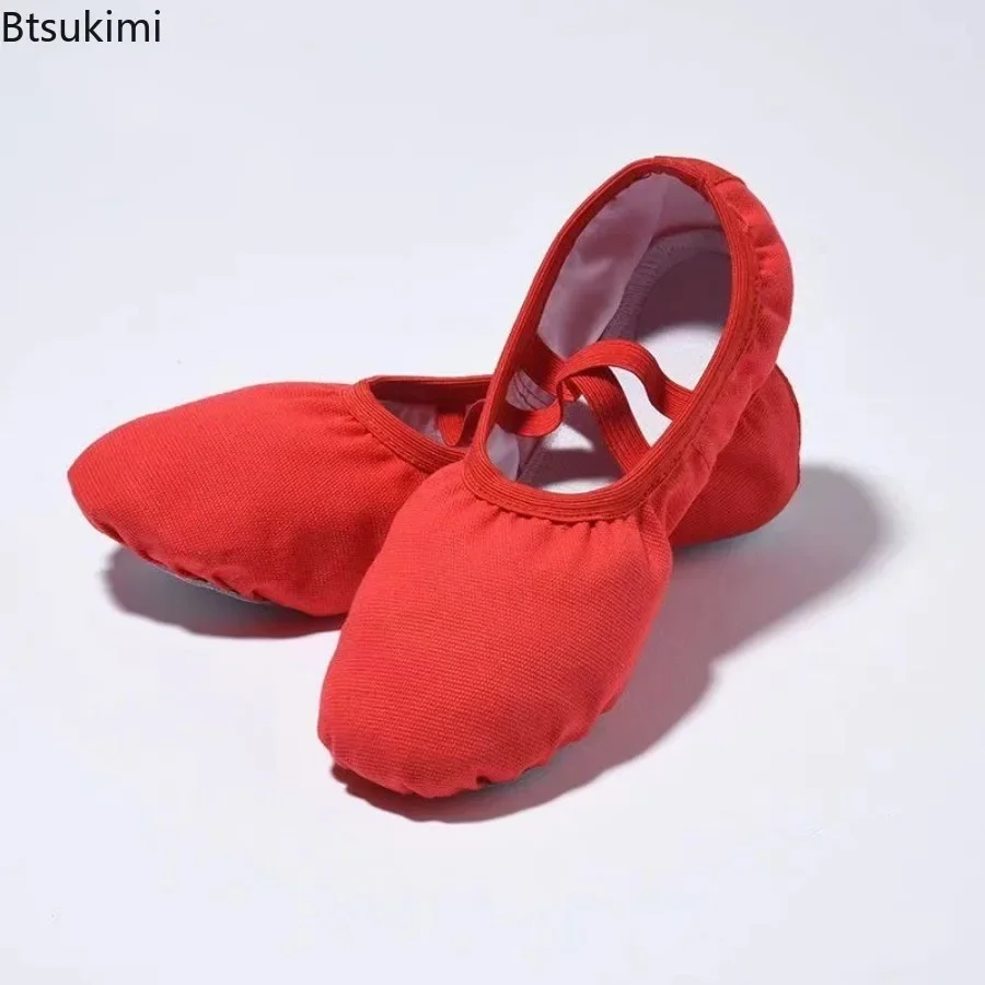 Women Canvas No Lace Up Ballet Shoes Girls Dance Slippers Split Sole Gymnastics Yoga Dancing Shoes Children Ballerina Shoes