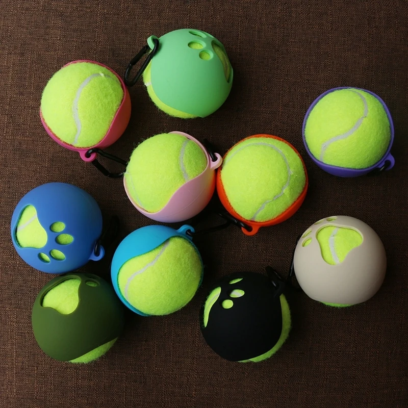 Pet Ball Cover Holder with Dog Leash Attachment Standard Tennis Ball Holder