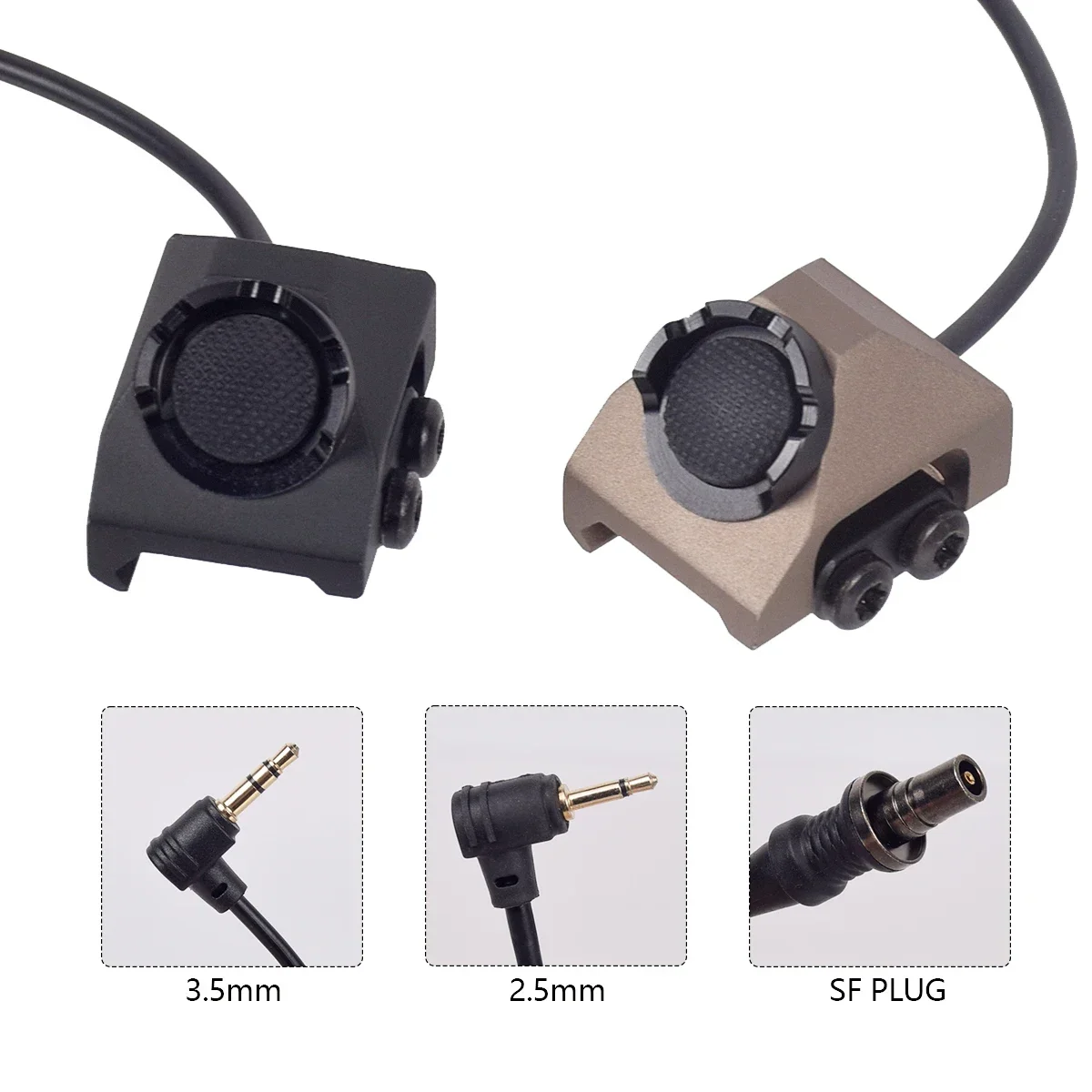 Tacitcal Hot Button Dual Remote Pressure Switch Fit 20 mm Picatinny Rail For DBAL-A2 PEQ15 SF M300 M600 Airsoft Gun Flashlight