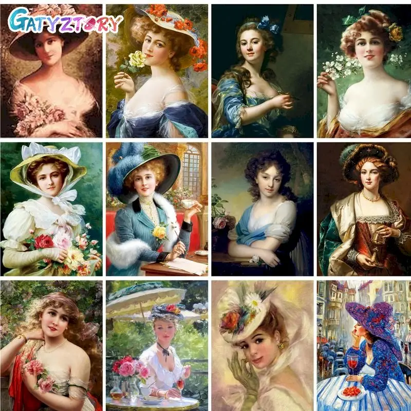 

GATYZTORY Modern Painting By Numbers Elegant Woman Drawing By Numbers Wall Decors Diy Gift For Adults On Canvas Paint Kit