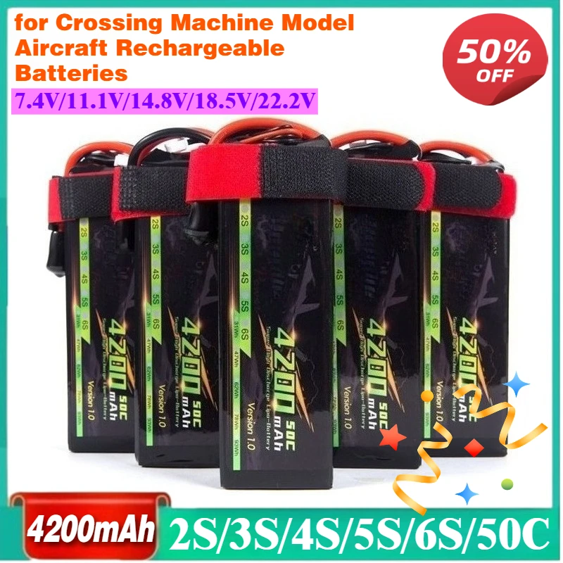 

2S/3S/4S/5S/6S/50C 8246125 Lipo Battery for Crossing Machine Model Aircraft Rechargeable Batteries with JST/T/XT30/XT60/XT90