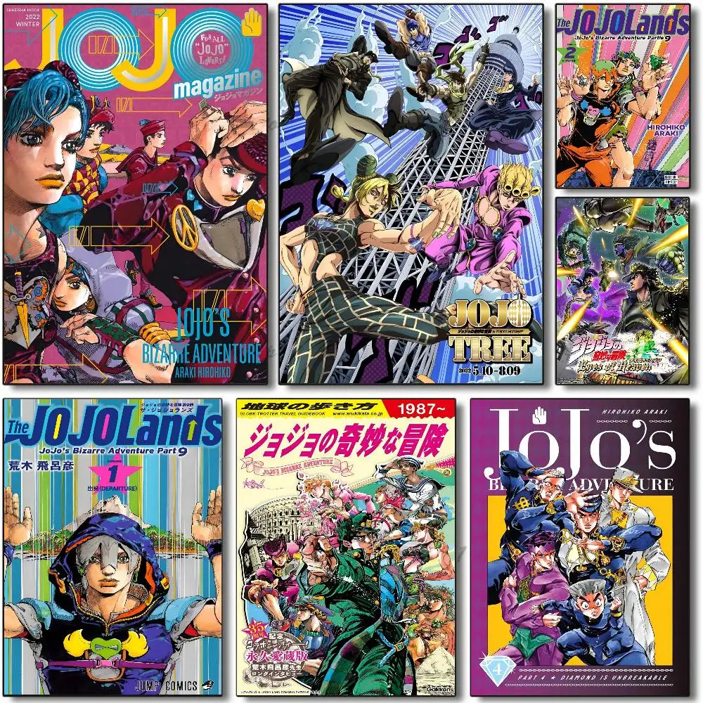 Anime JoJo Bizarre Adventure Poster Self-adhesive Art Room Entrance Restaurant Wall Decor Art Painting