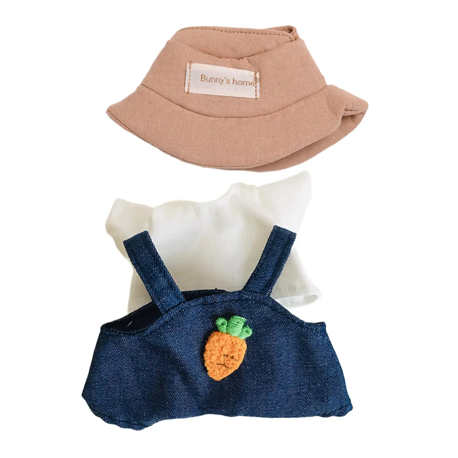 

Plush Doll Clothes Suit Educational DIY for Little Girls Clothing Girl Doll Outfit Pants Top and Hat Dress up for 17cm Dolls