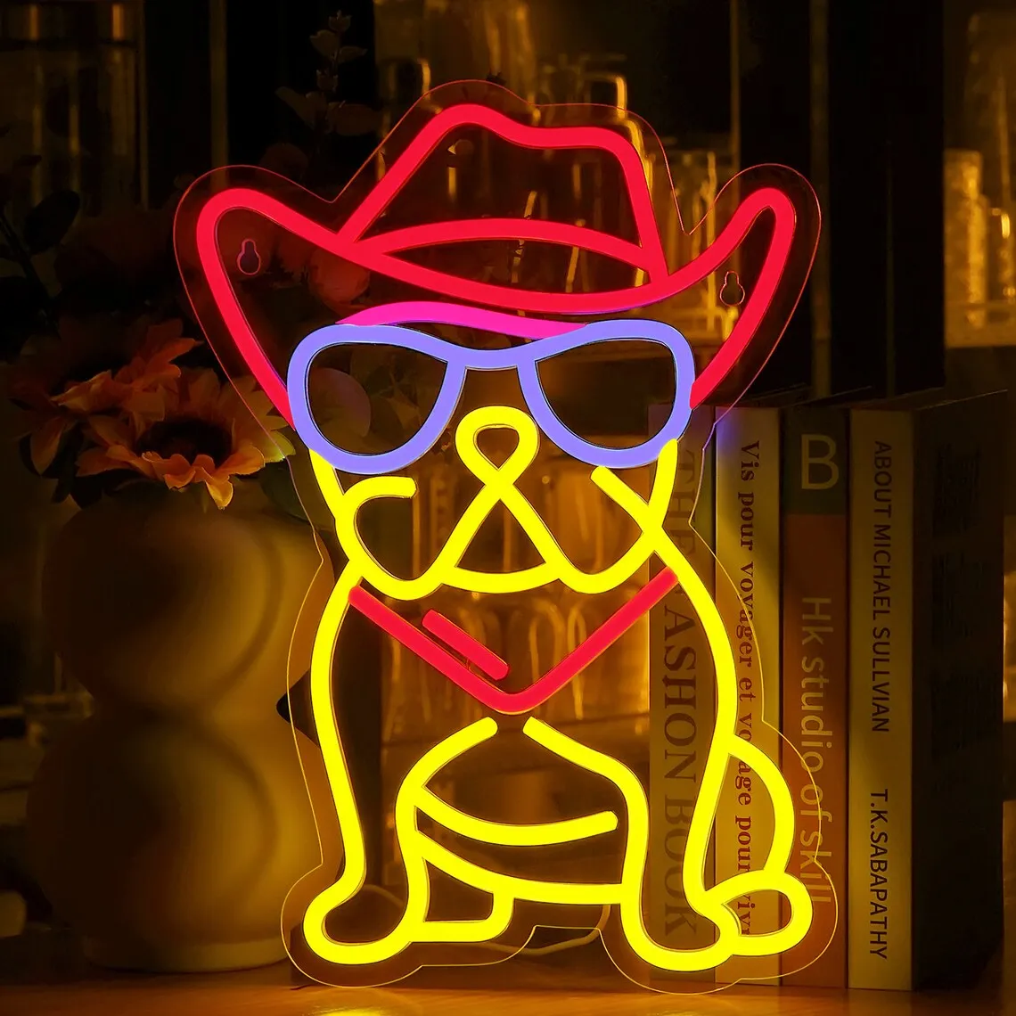 

French Bulldog Neon Sign for Wall Decor, Dog LED Neon Light Sign for Bar Pet Shop Home Wall Animal Birthday Party Frenchies Gift