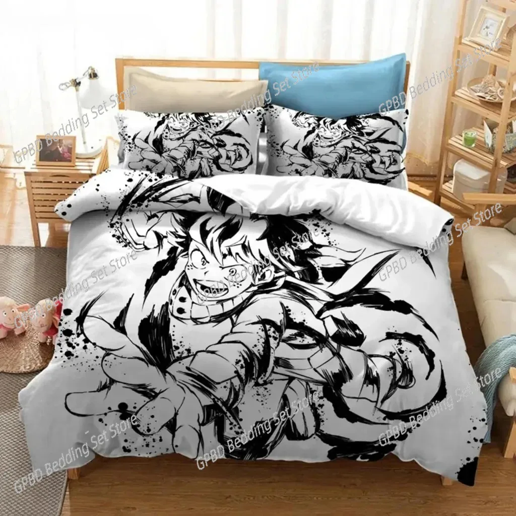 

3D Print Anime My Hero Academia Bedding Set Double Twin King Duvet Cover Comforter Pillowcase Boys Girls Adults Bedroom