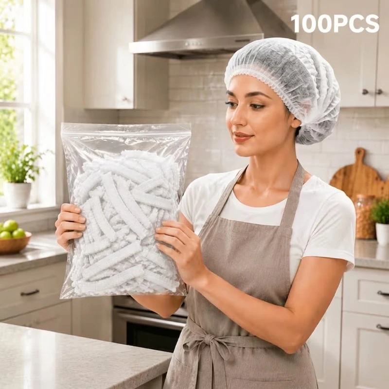 100PCS Disposable Bouffant Caps  21