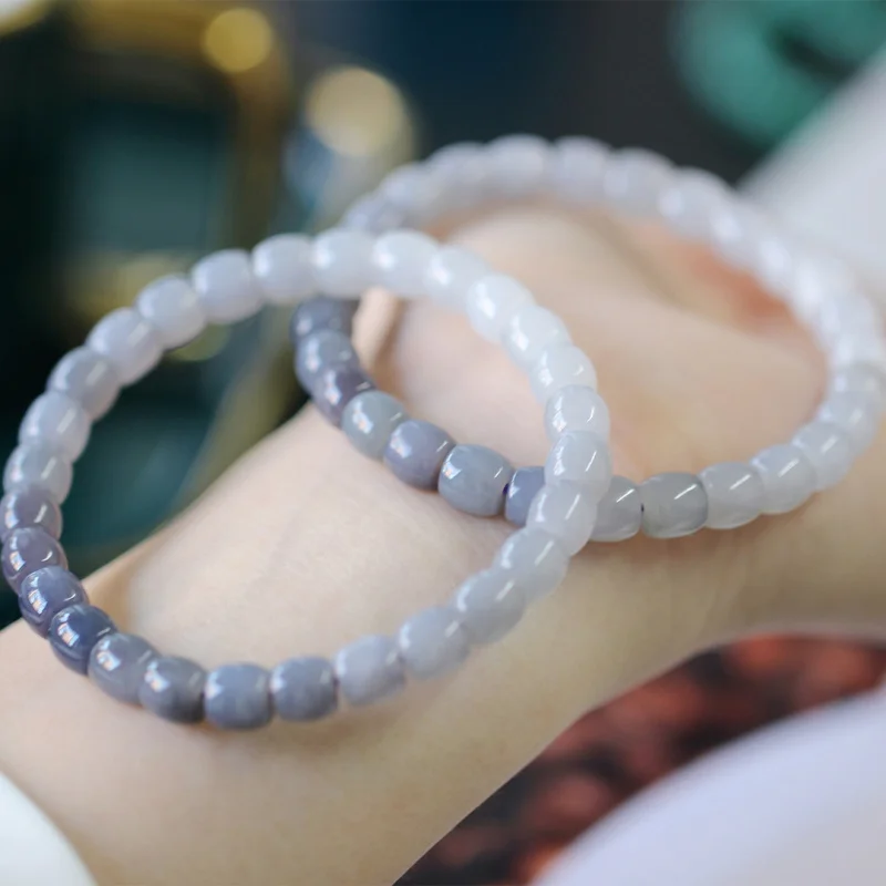 Natural Single Circle Purple Gradient Color Hetian Jade Bracelet Versatile Item